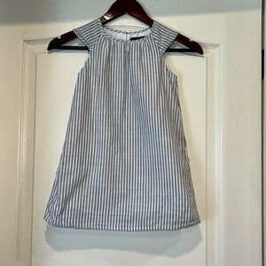 Girl’s Cotton Gray & White Striped Dress
